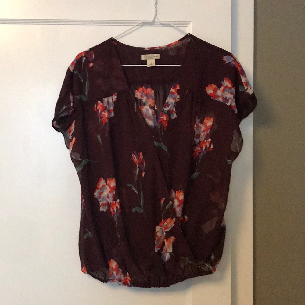 Sheer Lucky Brand Blouse with floral print